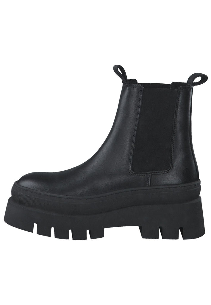 Tamaris Stiefelette Leder/Textil Schwarz/Schwarz - surf4shoes