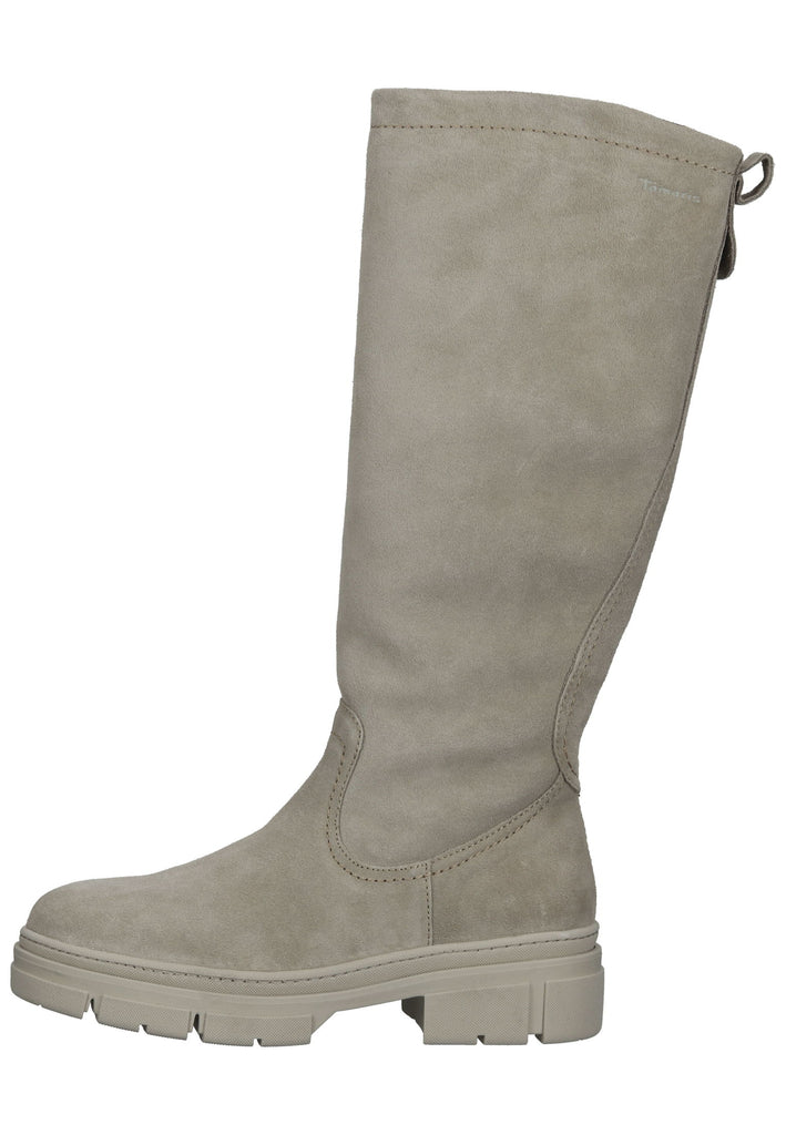 Tamaris Stiefel Veloursleder Taupe - surf4shoes