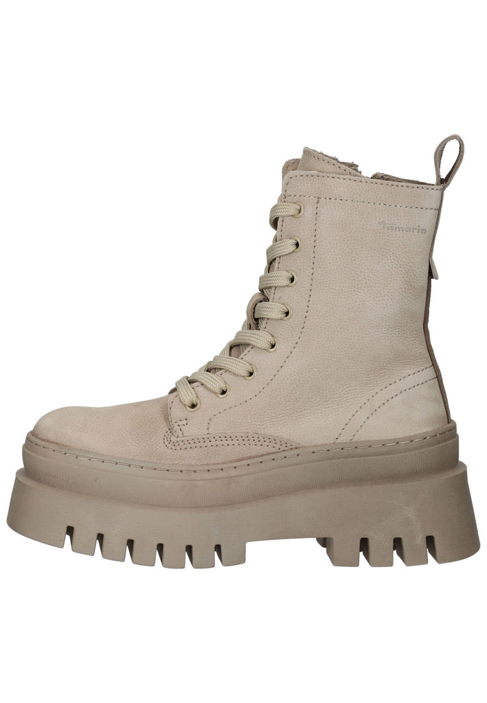 Tamaris Stiefelette Leder Taupe - surf4shoes