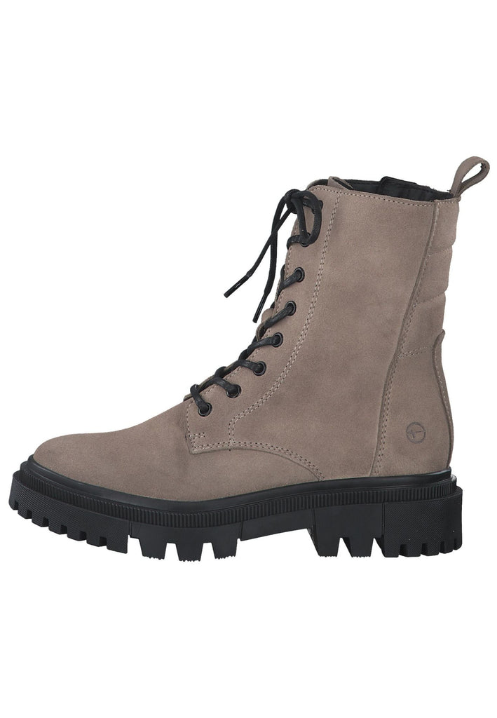Tamaris Stiefelette Veloursleder Taupe - surf4shoes