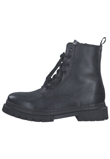 Tamaris Stiefelette Leder/Textil Schwarz - surf4shoes