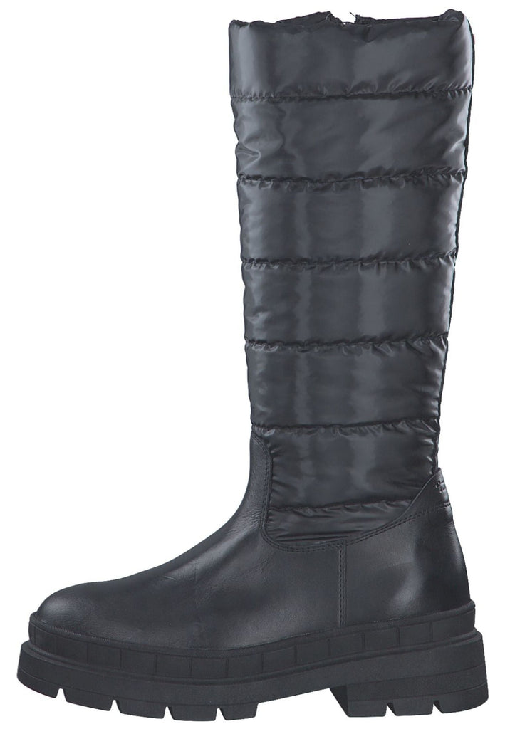 Tamaris Stiefel Leder/Textil Schwarz Warmfutter - surf4shoes