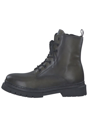 Tamaris Stiefelette Leder/Textil Olive Warmfutter - surf4shoes