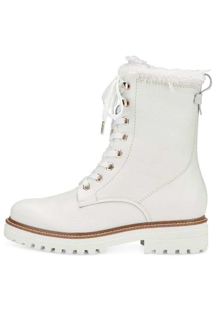 Tamaris Stiefelette Leder Weiß Warmfutter - surf4shoes