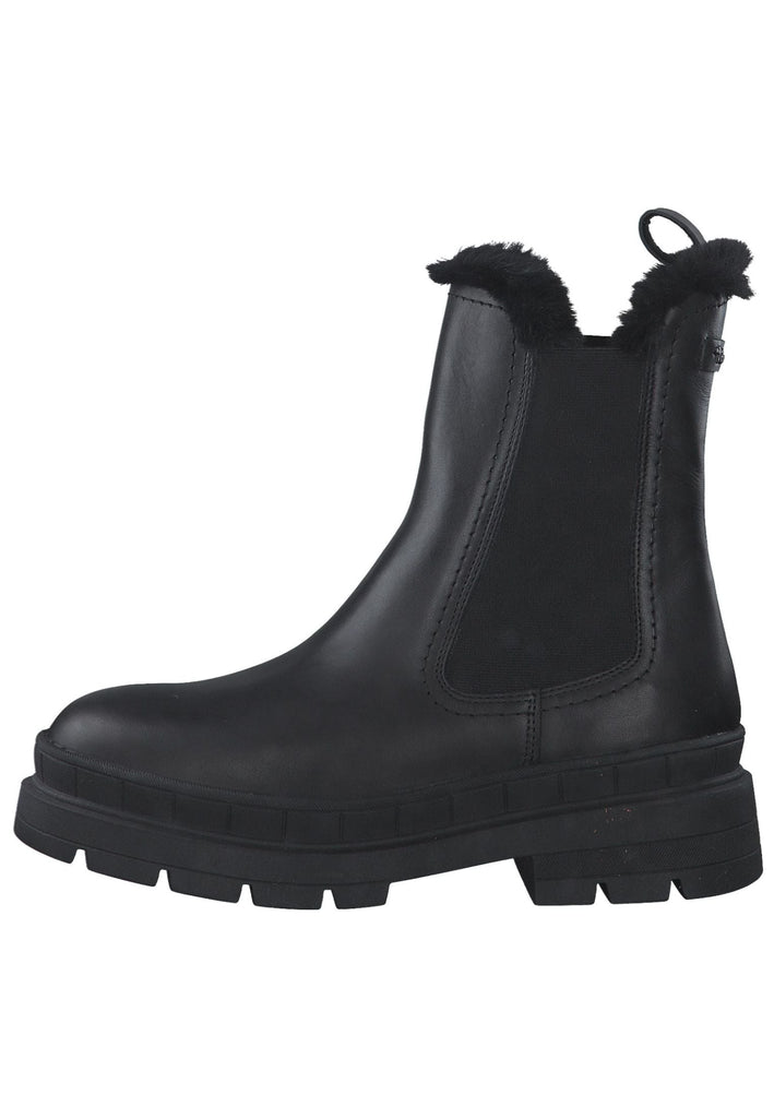 Tamaris Stiefelette Leder/Textil Schwarz Warmfutter - surf4shoes