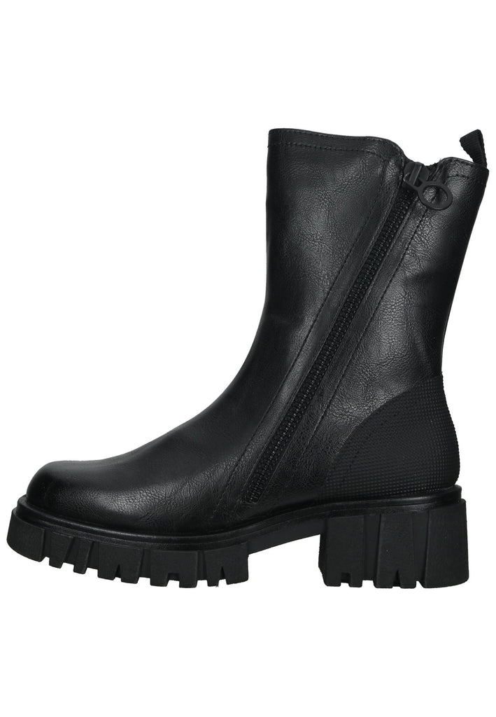 Marco Tozzi Stiefelette Lederimitat Schwarz Warmfutter - surf4shoes