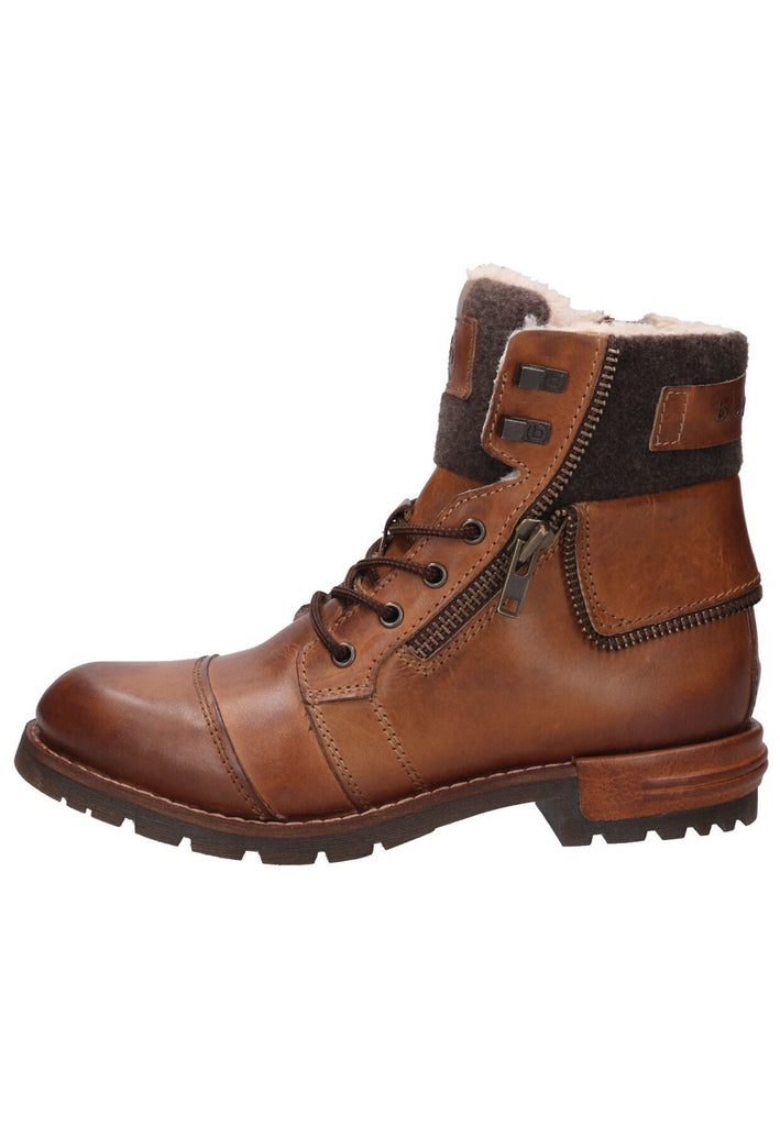 Bugatti Stiefelette Leder/Textil Cognac - surf4shoes