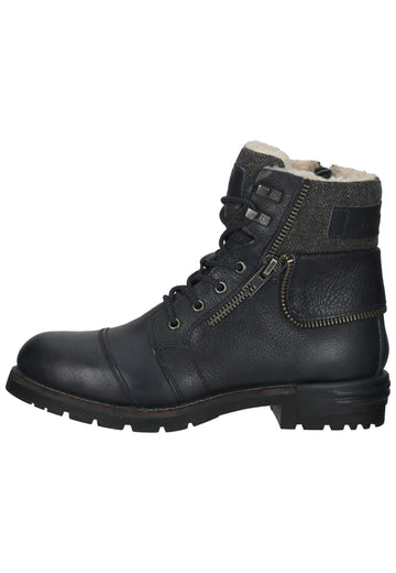 Bugatti Stiefelette Leder/Textil Dunkelblau/Grau Warmfutter - surf4shoes