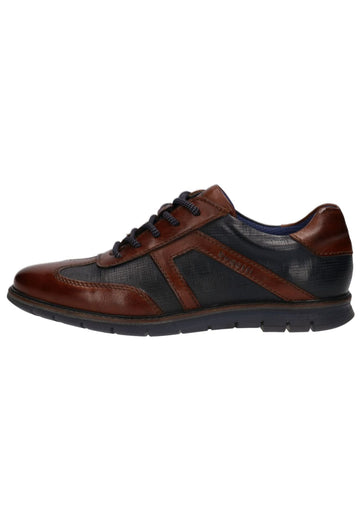 Bugatti Halbschuhe Nappaleder Braun/Blau - surf4shoes