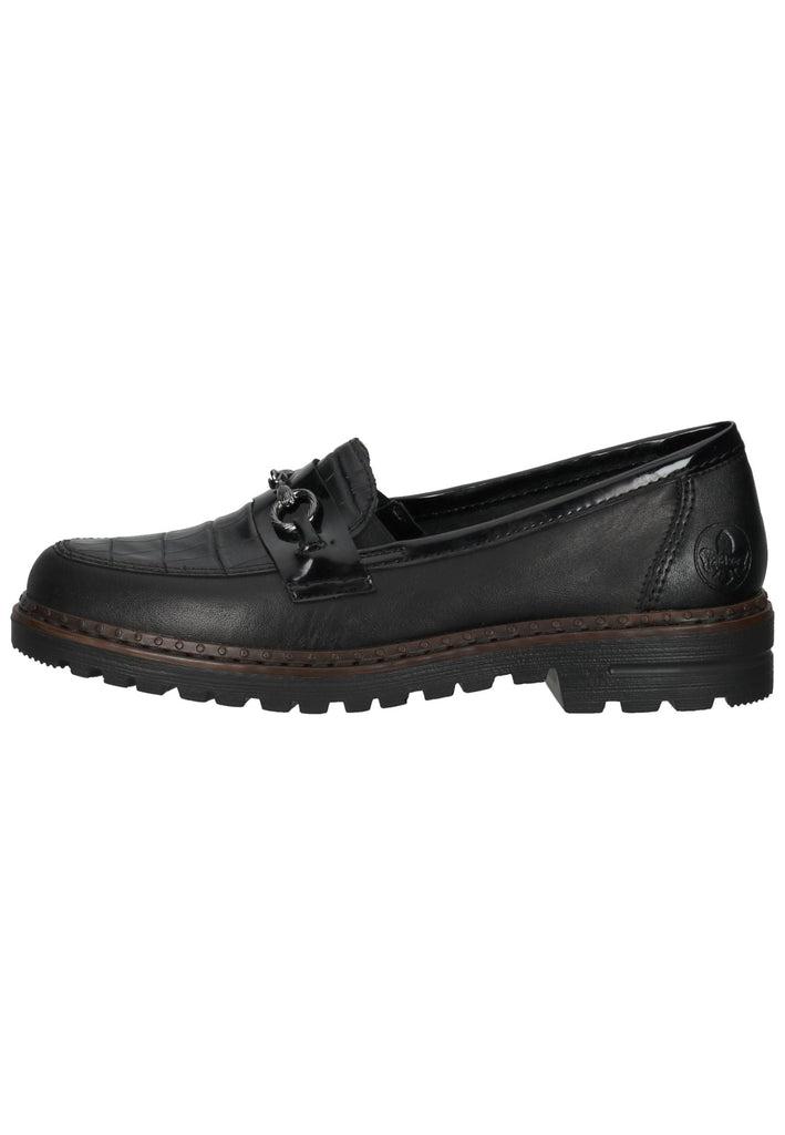Rieker Slipper Leder/Synthetik Schwarz - surf4shoes