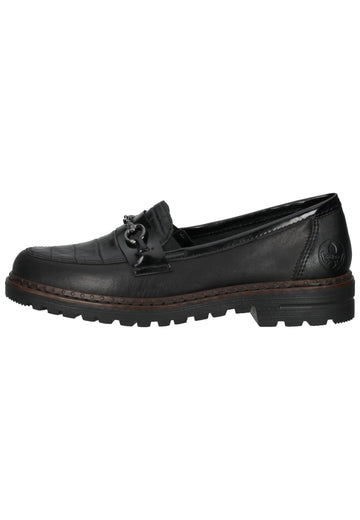 Rieker Slipper Leder/Synthetik Schwarz - surf4shoes