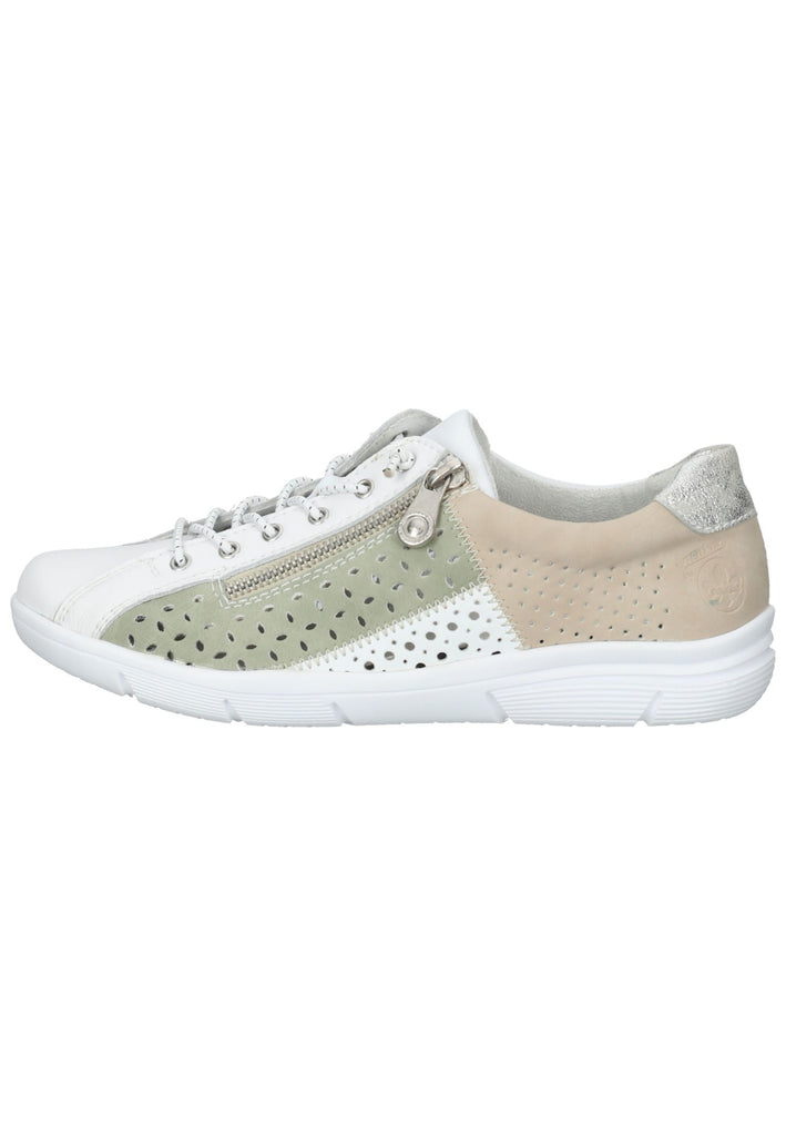 Rieker Sneaker Leder Weiß/Beige - surf4shoes