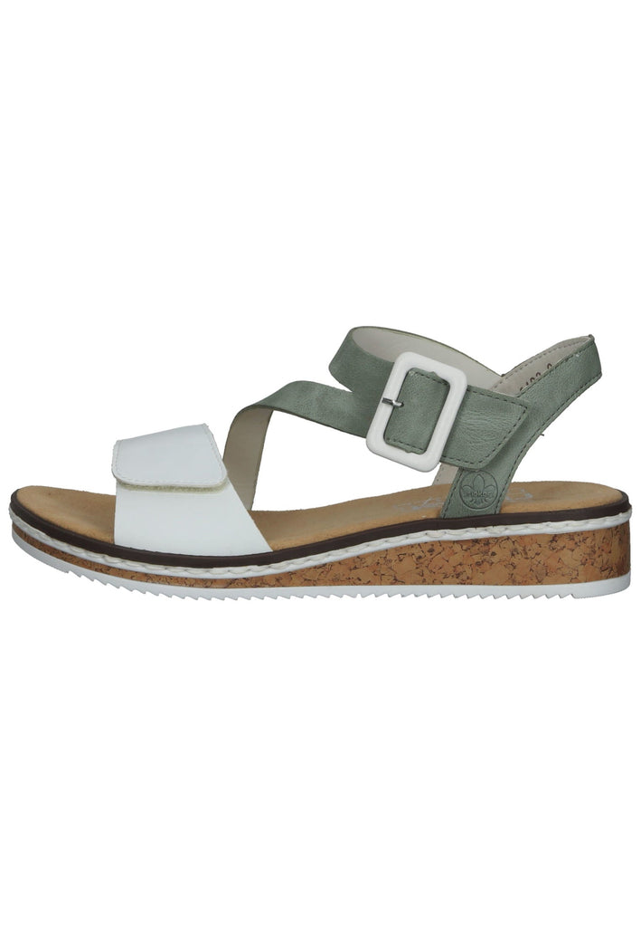 Rieker Sandalen Leder/Synthetik Weiß/Grün - surf4shoes