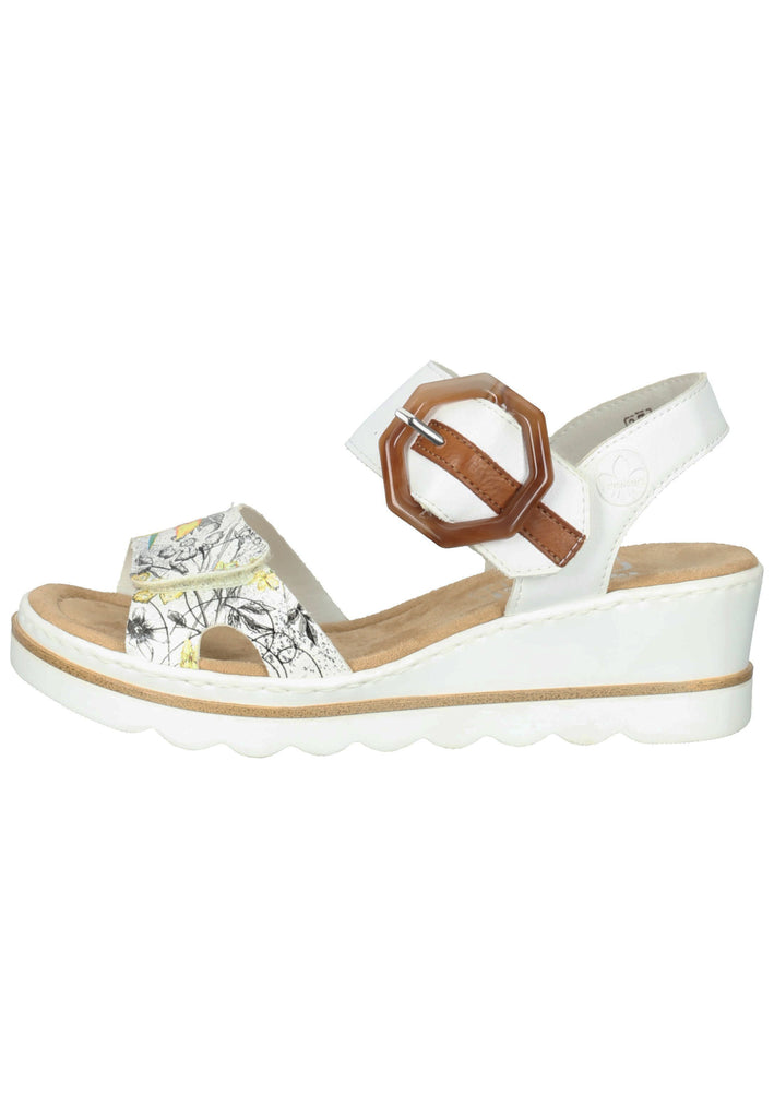 Rieker Sandalen Lederimitat Weiß/Braun - surf4shoes
