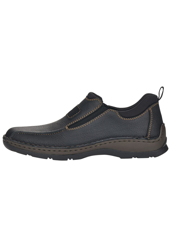 Rieker Slipper Leder Schwarz - surf4shoes