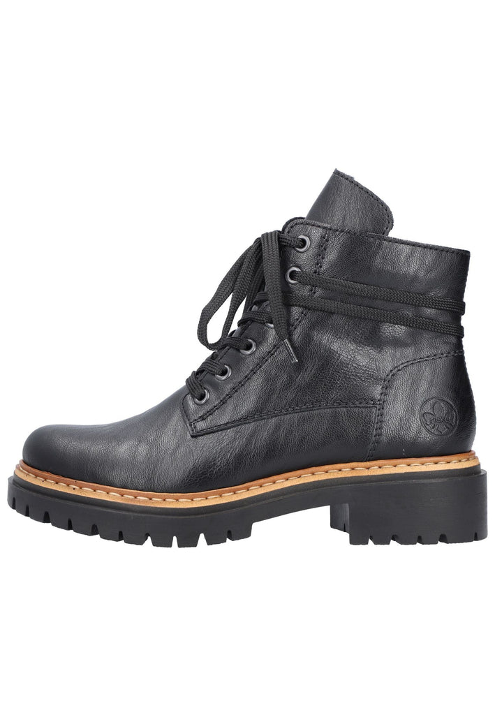 Rieker Stiefelette Lederimitat Schwarz - surf4shoes