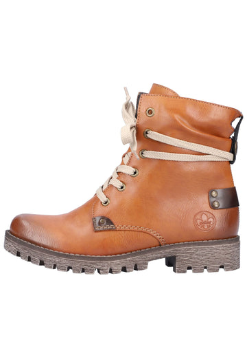 Rieker Stiefelette Lederimitat Braun - surf4shoes