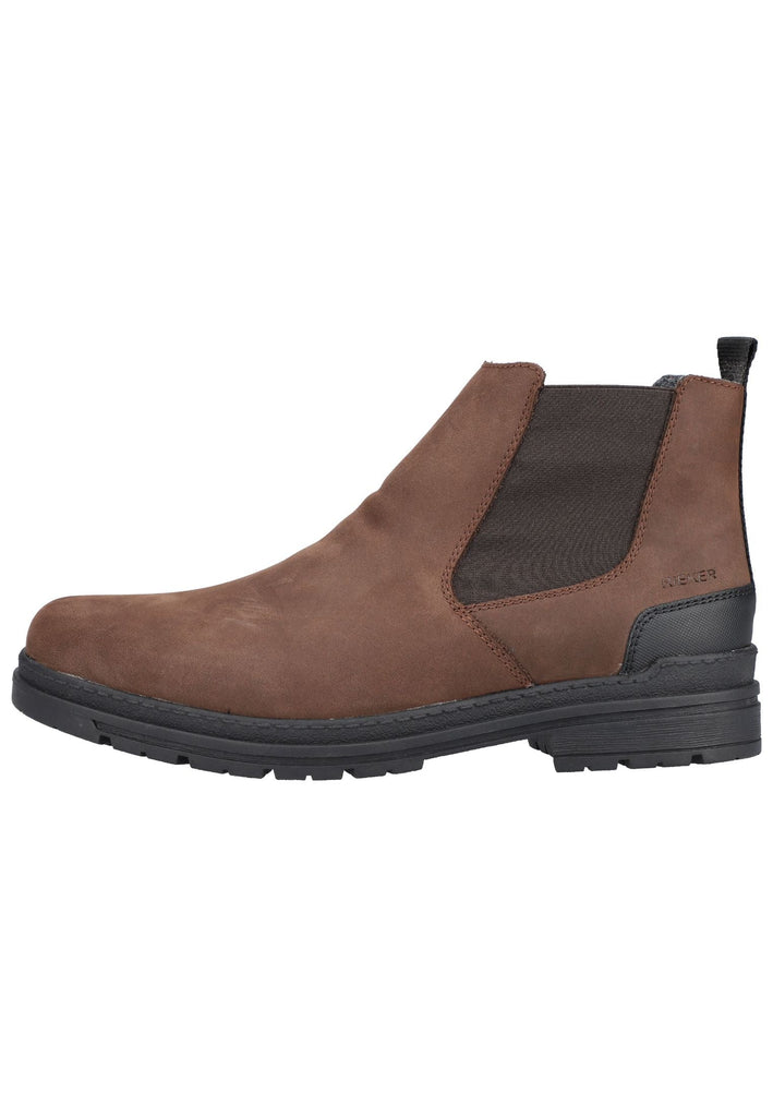 Rieker Stiefelette Leder/Textil Braun/Schwarz - surf4shoes