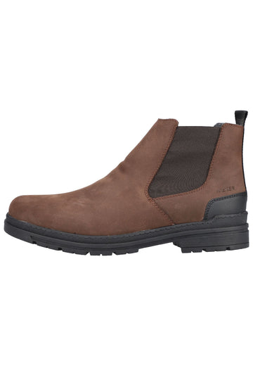 Rieker Stiefelette Leder/Textil Braun/Schwarz - surf4shoes
