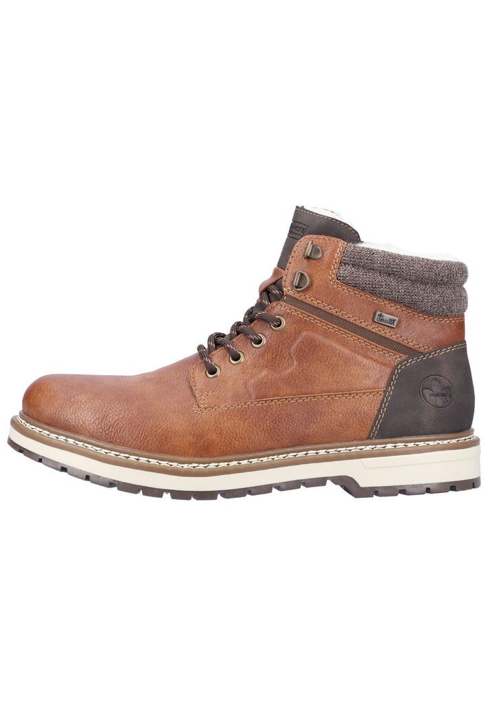Rieker Stiefelette Lederimitat Dunkelbraun - surf4shoes