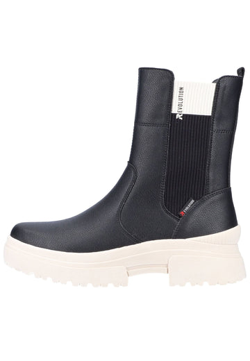 Rieker Stiefelette Leder/Textil Schwarz - surf4shoes
