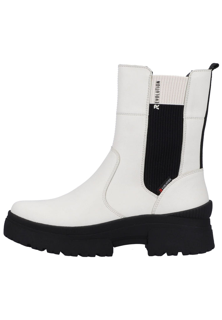 Rieker Stiefelette Leder/Textil Weiß - surf4shoes