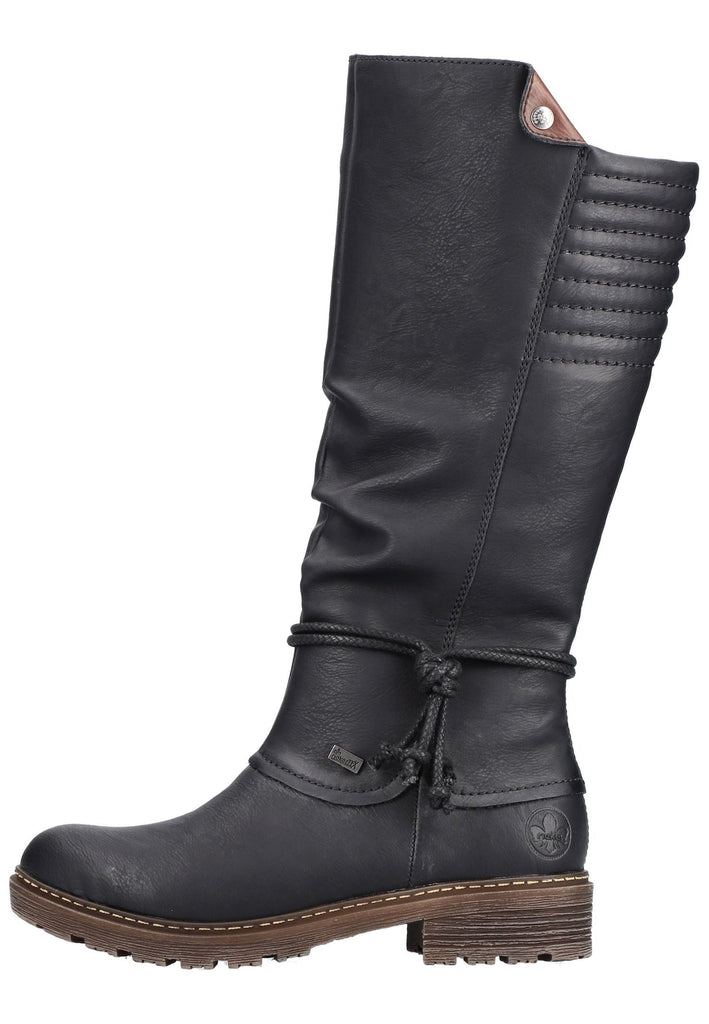 Rieker Stiefel Lederimitat Schwarz/Braun Warmfutter - surf4shoes