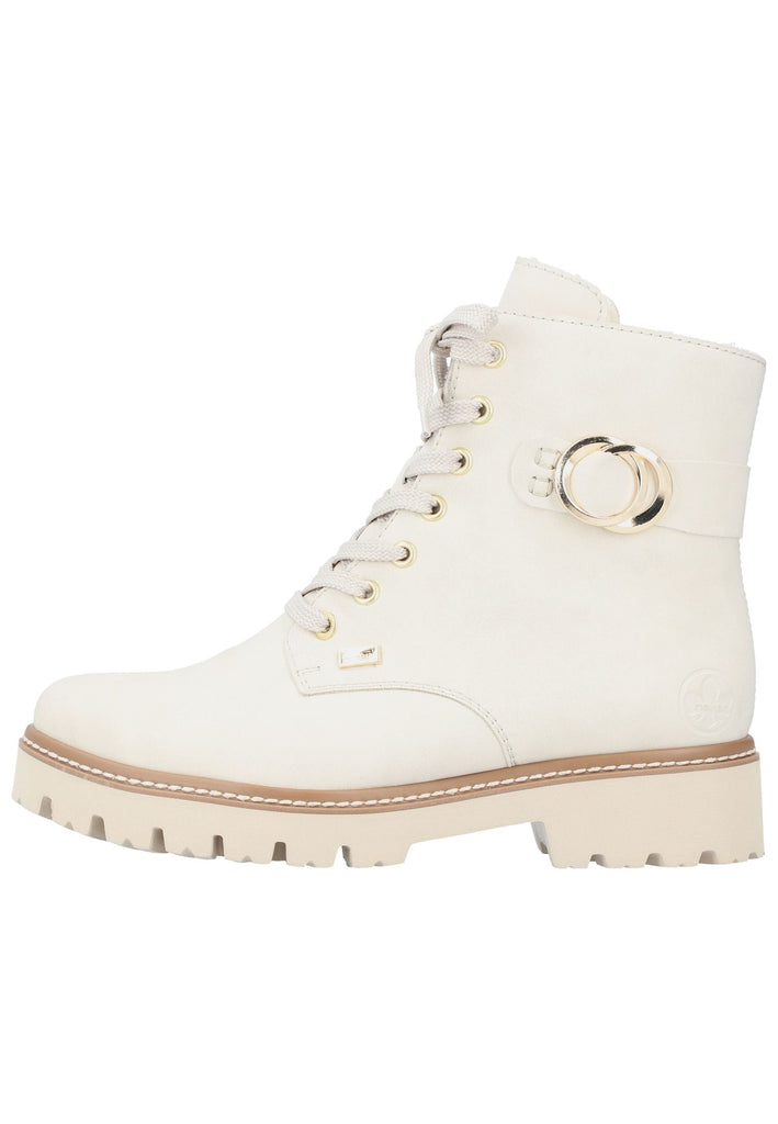 Rieker Stiefelette Lederimitat Creme - surf4shoes