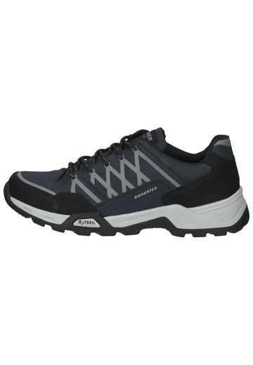 Rieker Wanderschuhe Lederimitat/Textil Schwarz/Blau - surf4shoes