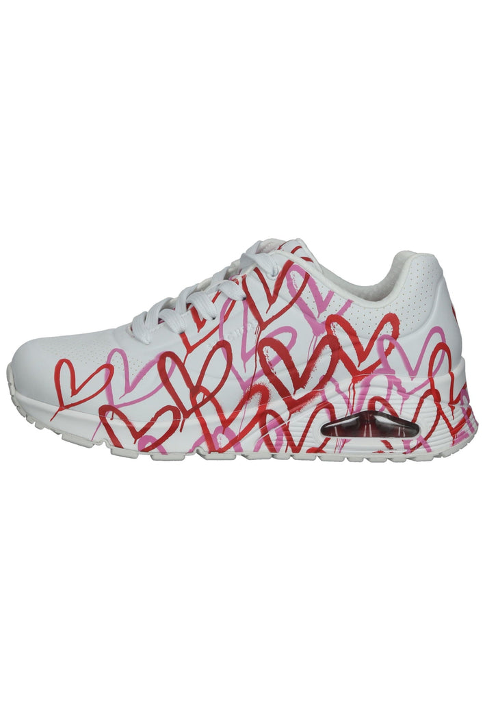 Skechers Sneaker Lederimitat Weiß/Rot - surf4shoes