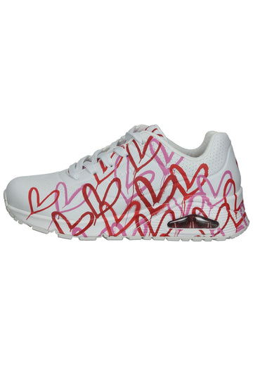 Skechers Sneaker Lederimitat Weiß/Rot - surf4shoes