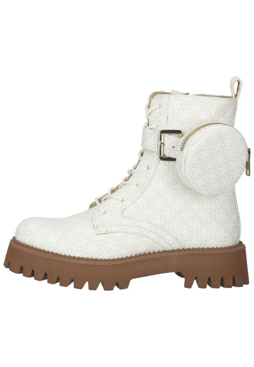ara Stiefelette Lederimitat Weiß/Braun - surf4shoes
