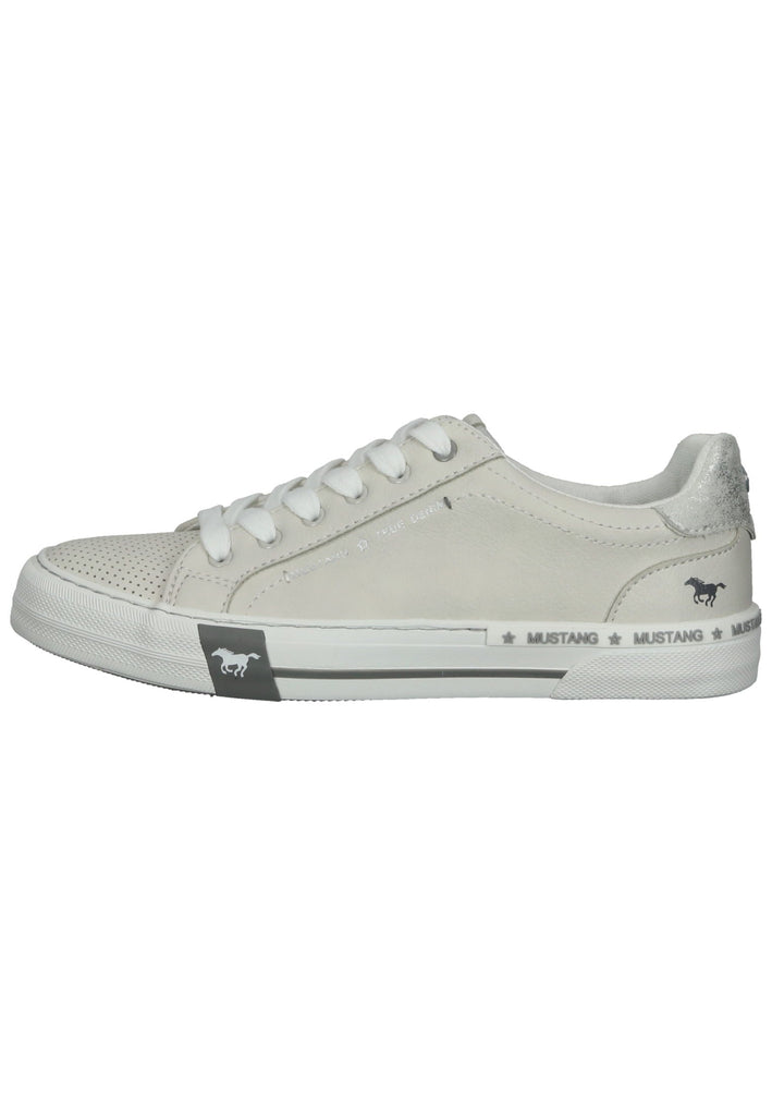 Mustang Sneaker Lederimitat Weiß/Silber - surf4shoes