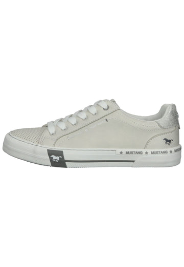 Mustang Sneaker Lederimitat Weiß/Silber - surf4shoes