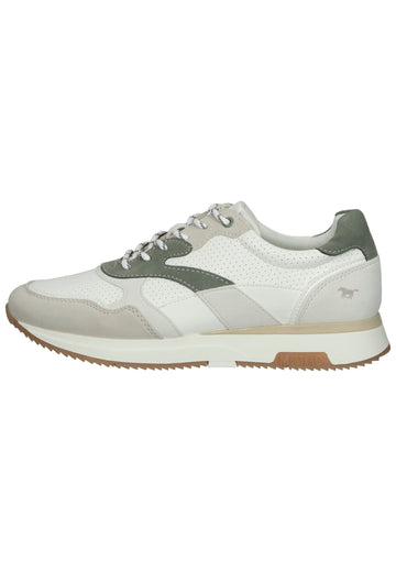 Mustang Sneaker Lederimitat Weiß/Beige - surf4shoes