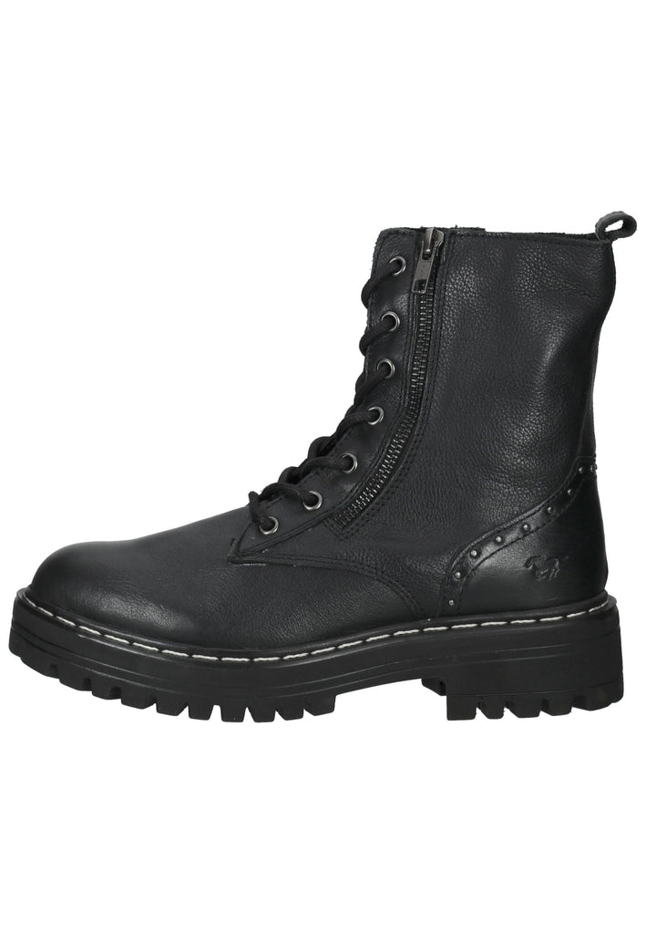 Mustang Stiefelette Leder Schwarz - surf4shoes