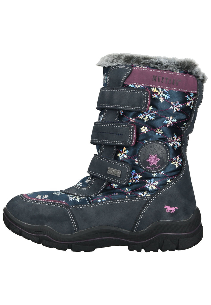 Mustang Stiefel Lederimitat/Textil Navy Warmfutter - surf4shoes