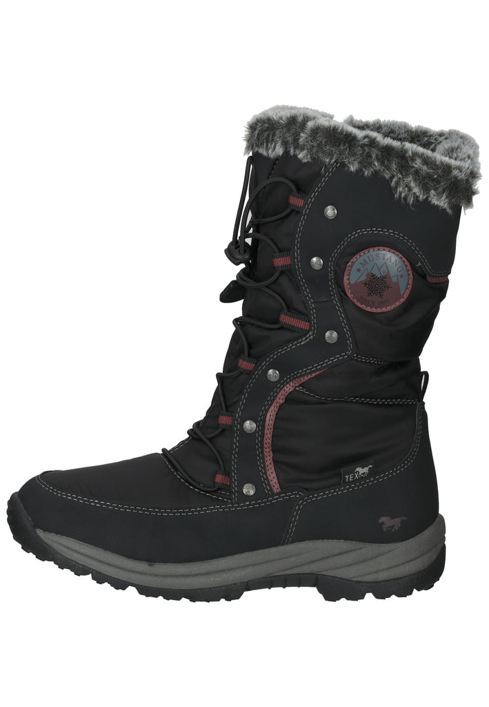 Mustang Stiefel Lederimitat/Textil Schwarz Warmfutter - surf4shoes