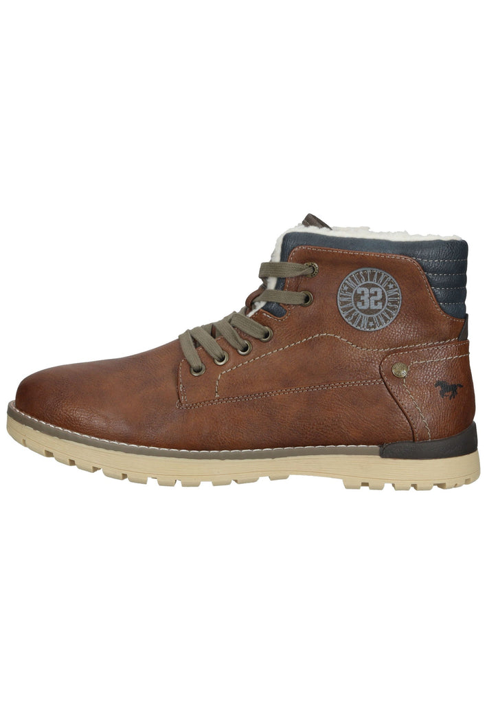 Mustang Stiefelette Lederimitat Cognac Warmfutter - surf4shoes