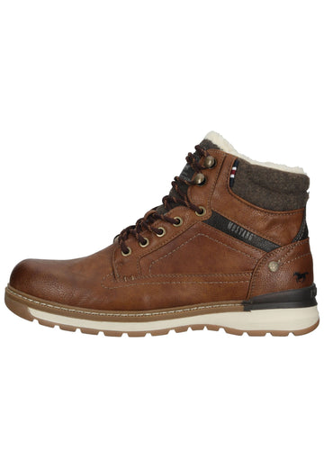 Mustang Stiefelette Lederimitat/Textil Cognac Warmfutter - surf4shoes