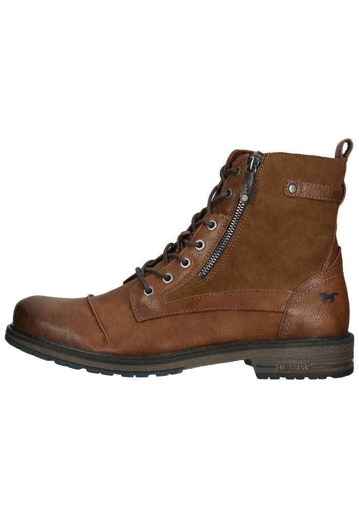 Mustang Stiefelette Lederimitat Cognac Warmfutter - surf4shoes