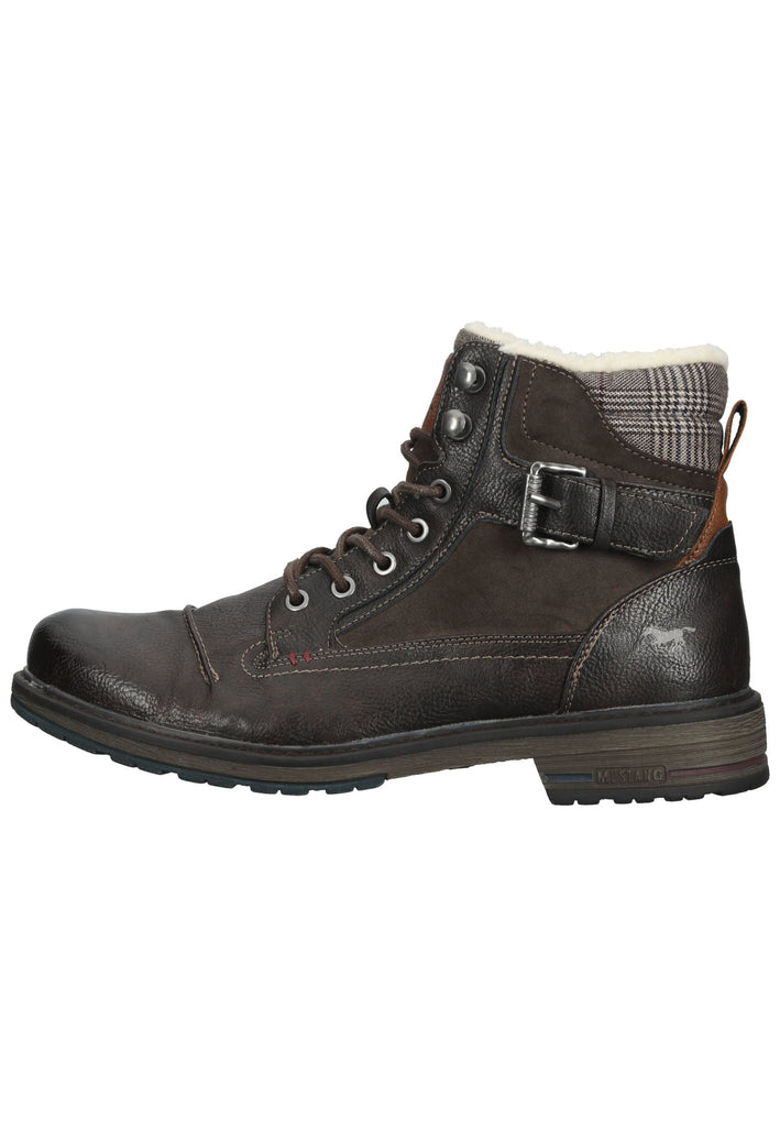 Mustang Stiefelette Lederimitat/Textil Dunkelbraun Warmfutter - surf4shoes