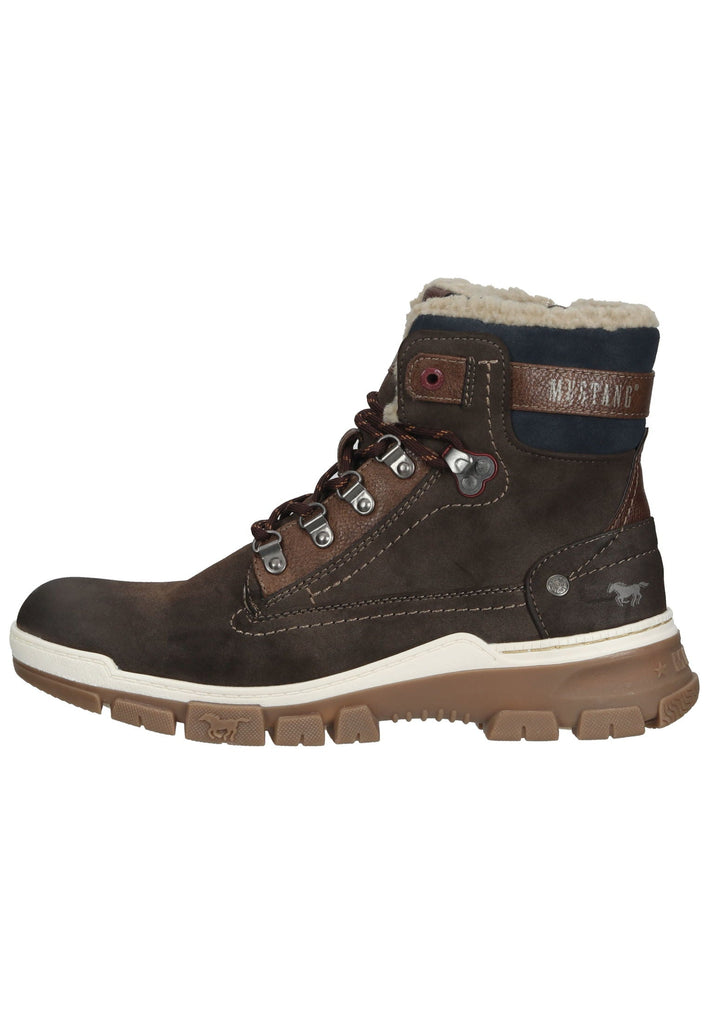 Mustang Stiefelette Lederimitat Dunkelbraun Warmfutter - surf4shoes