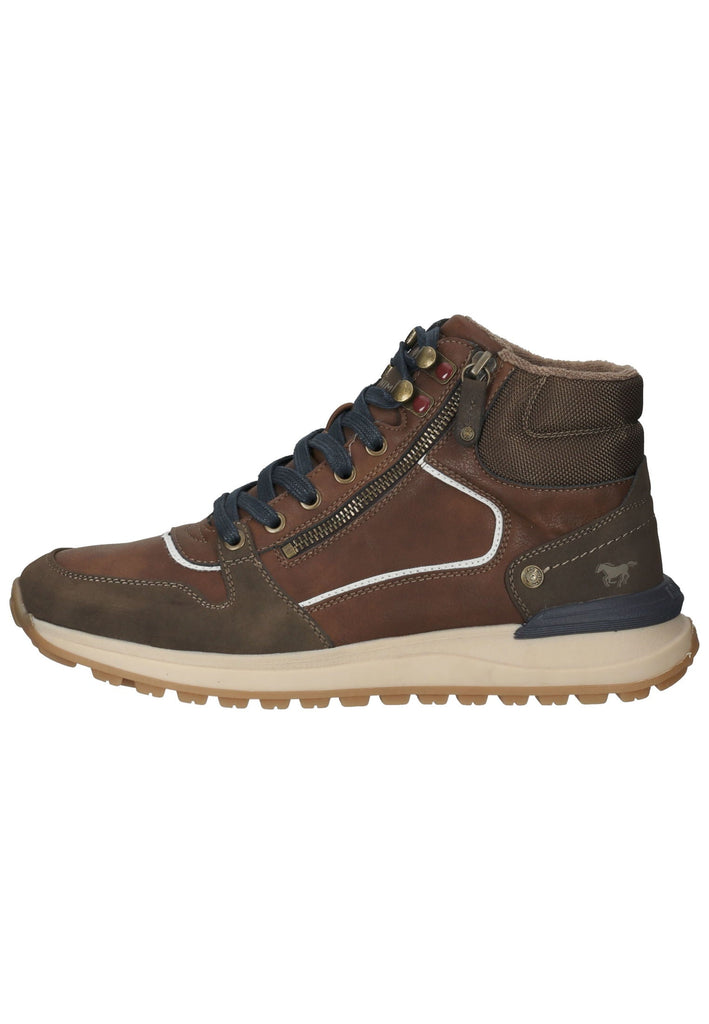 Mustang Stiefelette Lederimitat/Textil Braun - surf4shoes