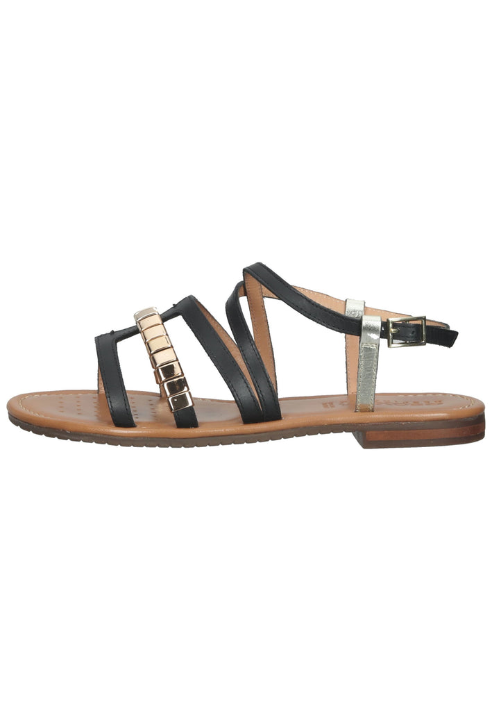 Geox Sandalen Leder Schwarz/Gold - surf4shoes