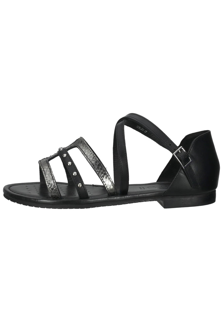 Geox Sandalen Leder Schwarz/Silber - surf4shoes