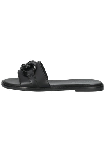 Geox Pantoletten Leder Schwarz - surf4shoes