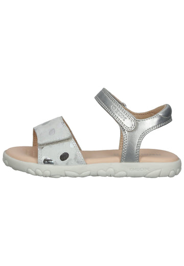 Geox Sandalen Leder/Synthetik Weiß/Silber - surf4shoes