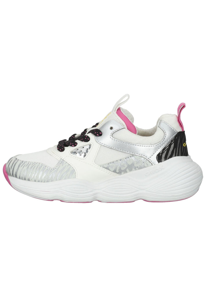 Geox Sneaker Lederimitat/Mesh Weiß/Pink - surf4shoes