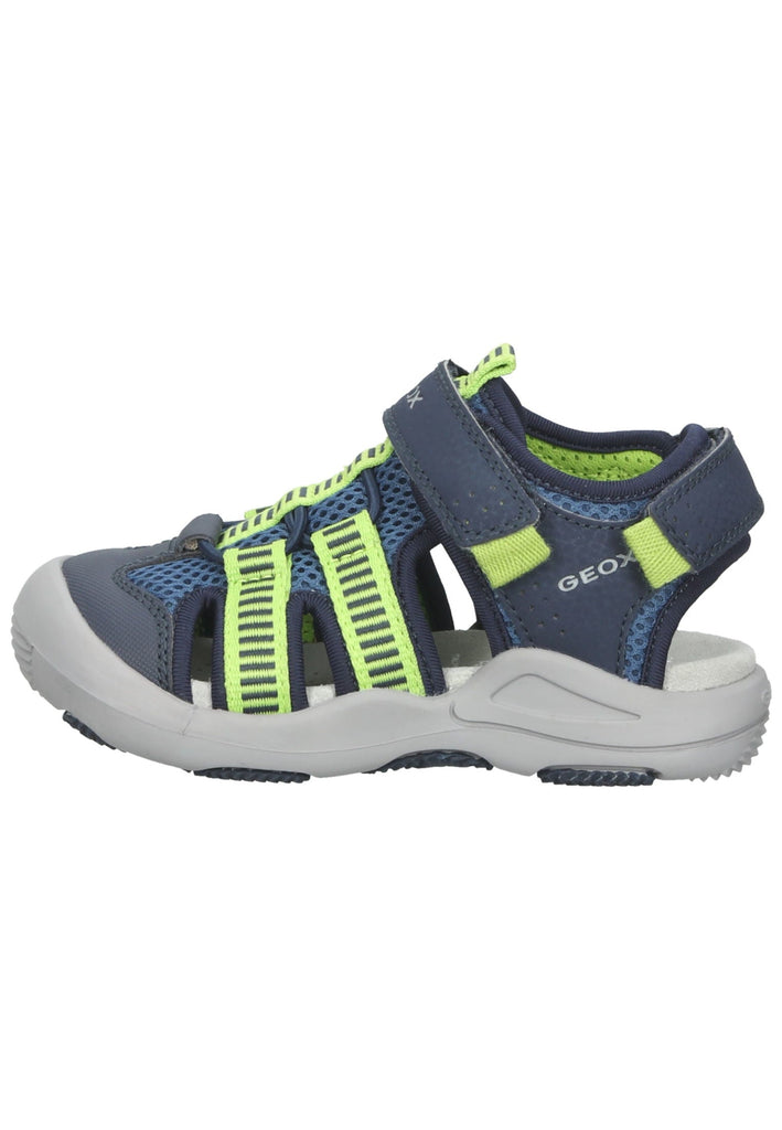 Geox Sandalen Lederimitat/Textil Navy/Lime - surf4shoes